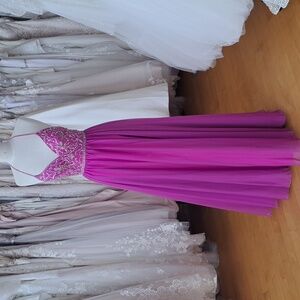 Bright magenta prom formal